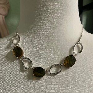 AVON Statement Necklace with Gold Colored Stone